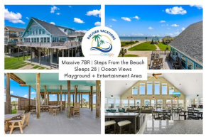 Walk to Sea! Spacious Beachfront w 7BR! Sleeps 28!